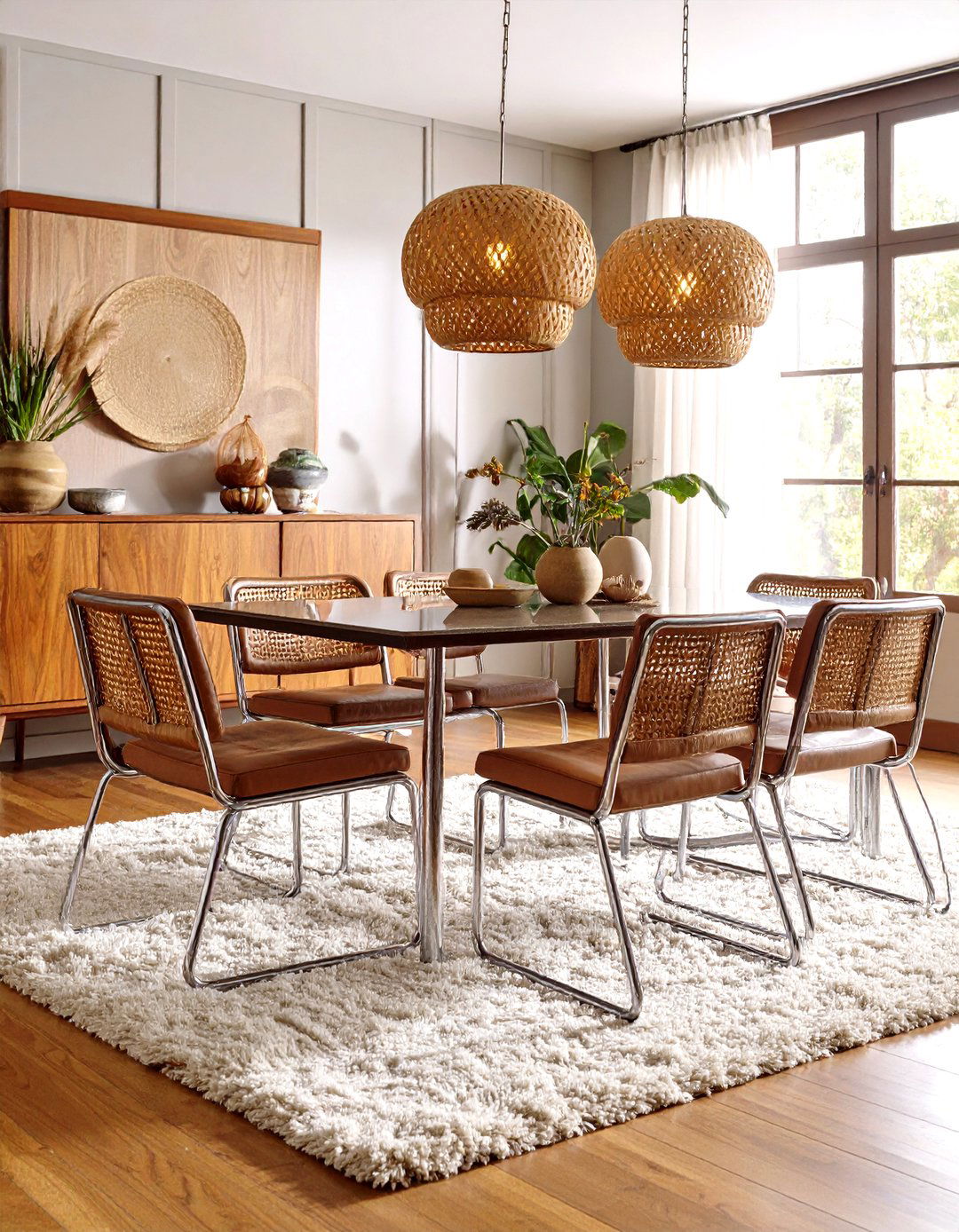 Chrome Cantilever Chairs Inject Sleek Shine - 25 70s dining room design ideas