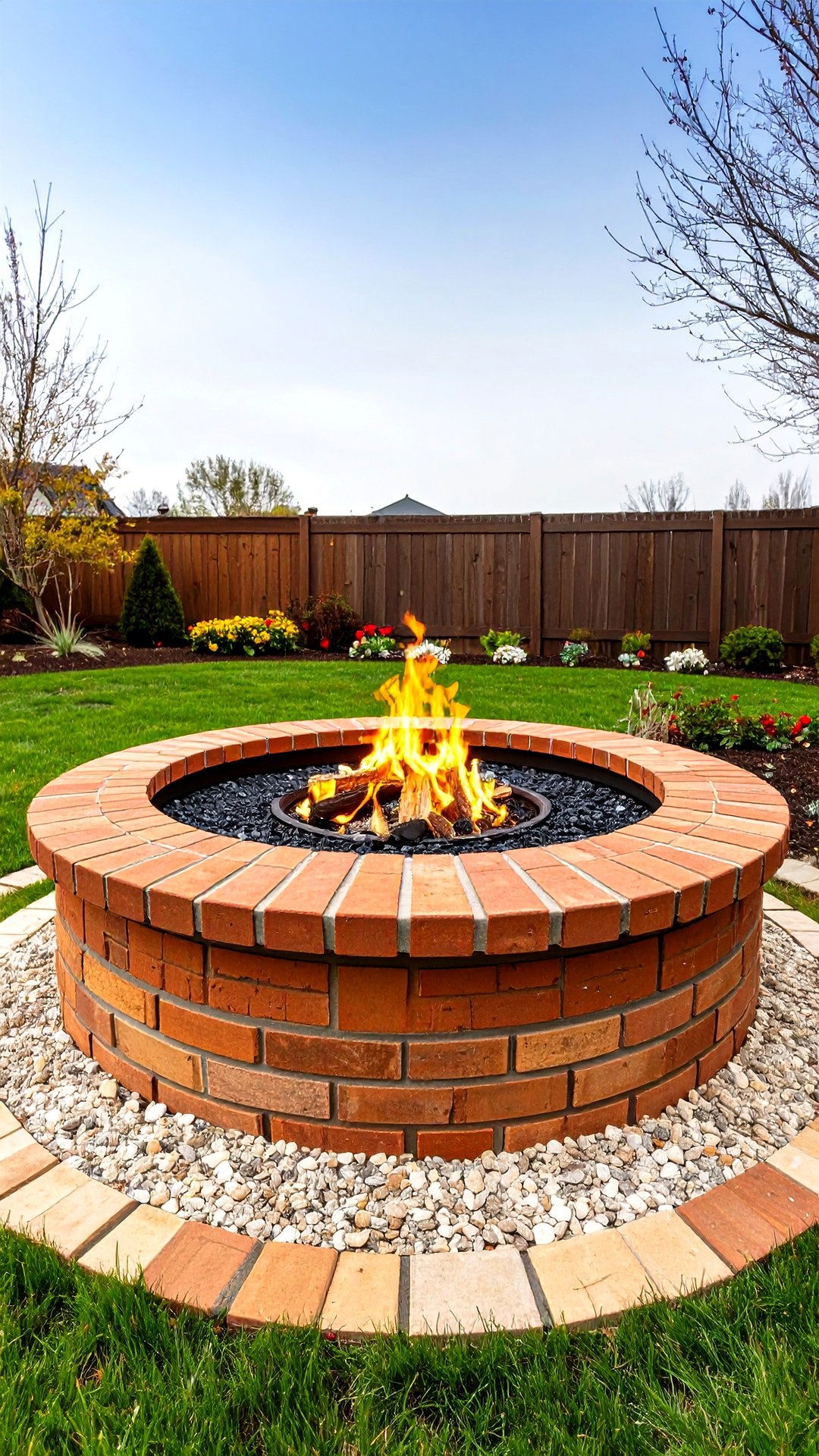 Circular Brick Edging Firepit Rim - 25 brick edging ideas