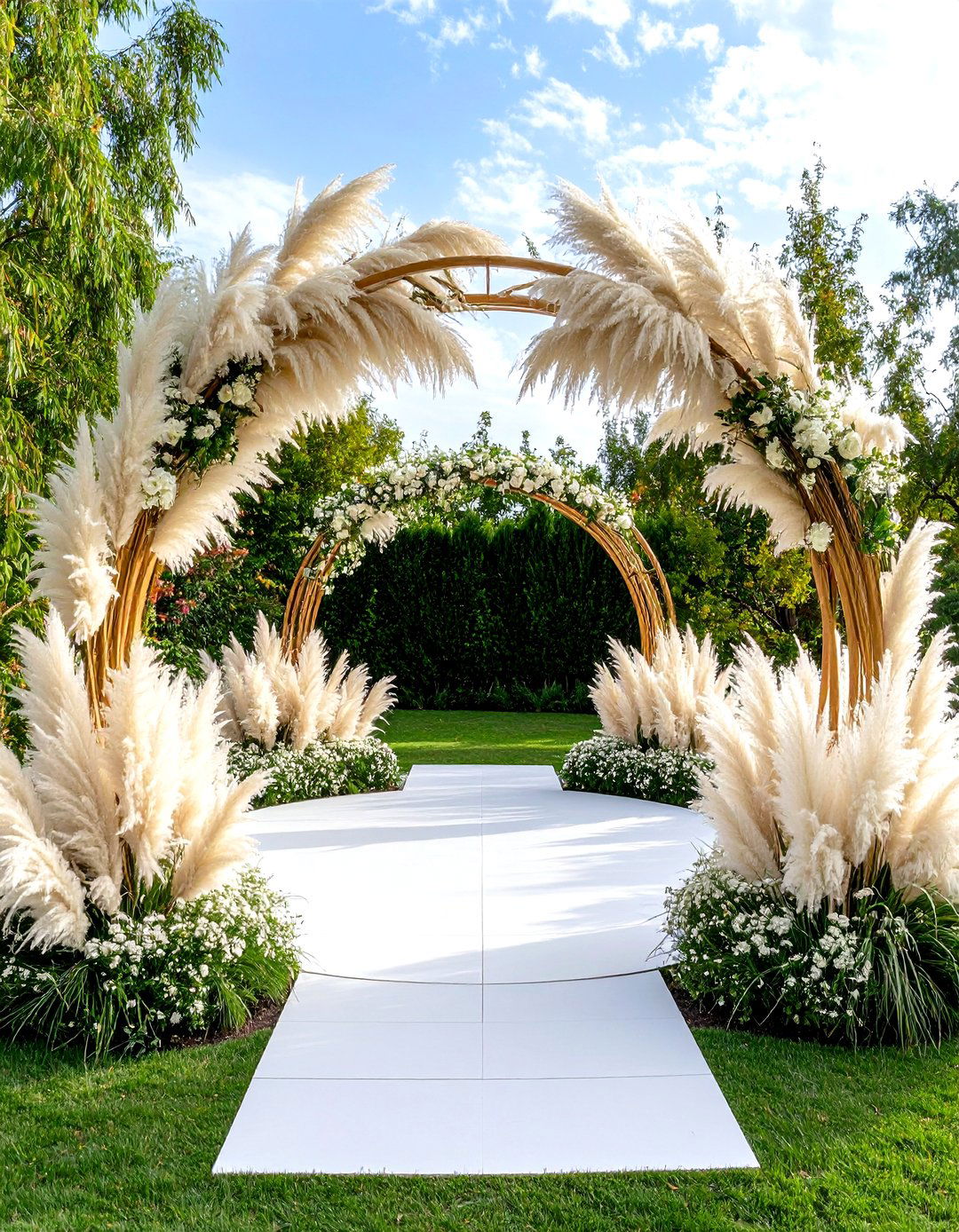 Circular Pampas Ceremony Ring - 25 pampas grass wedding decor ideas