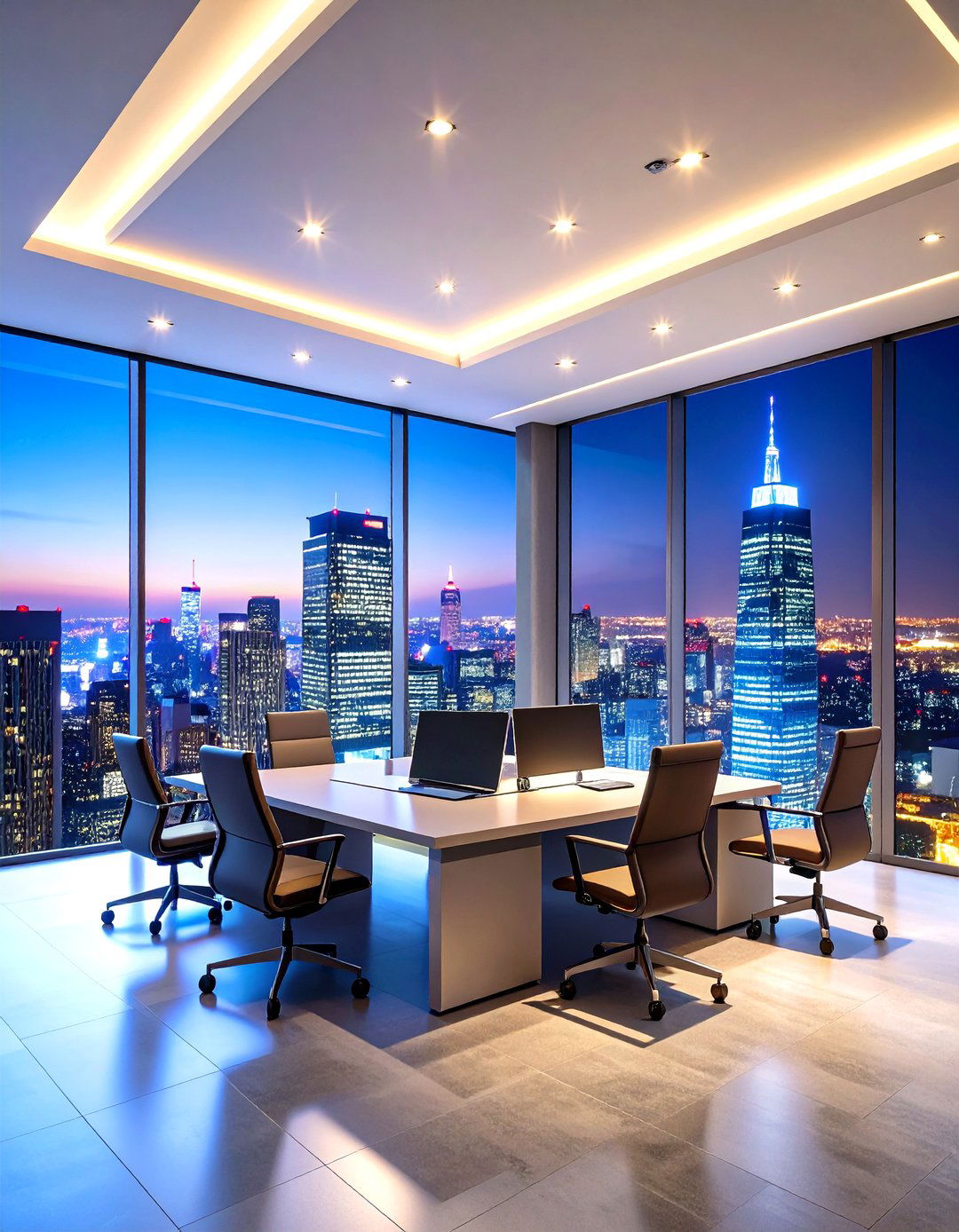 Cityscape Panorama Office Wallpaper that Expands Horizons - 25 office wallpaper ideas