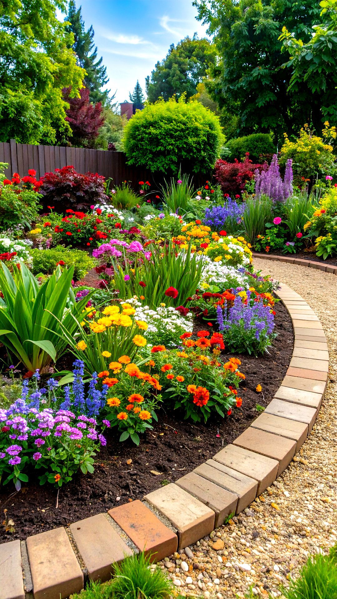Classic Flat Lay Flower Bed Edge - 25 brick landscaping ideas