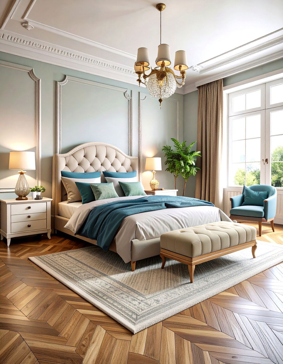 Classic Herringbone Flooring or an Illusion - 25 parisian themed bedroom ideas
