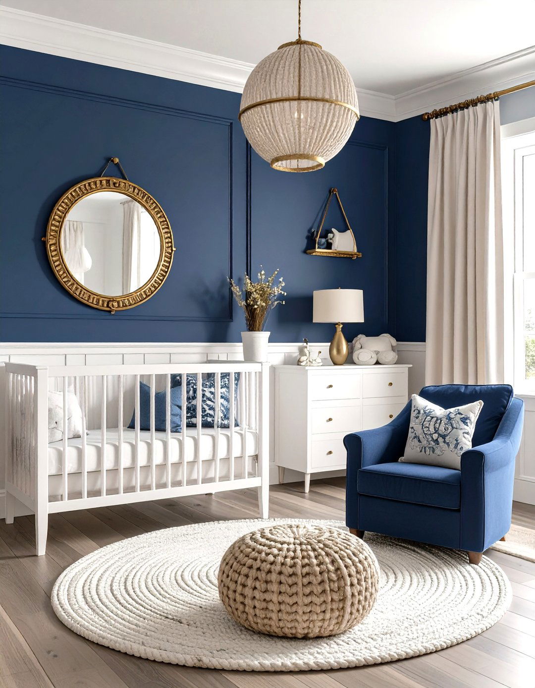 Classic Navy and White Nursery Color - 25 nursery color ideas