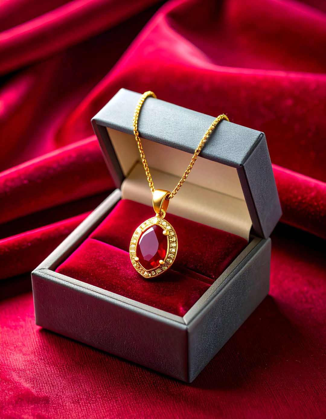 Classic Ruby Pendant Necklace That Glows with Everyday Grace - 25 40th wedding anniversary gift ideas