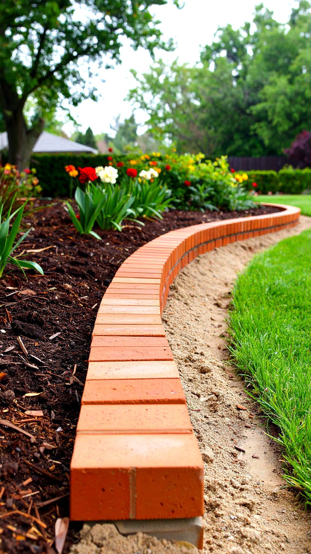 Classic Soldier Course Brick Edging - 25 brick edging ideas