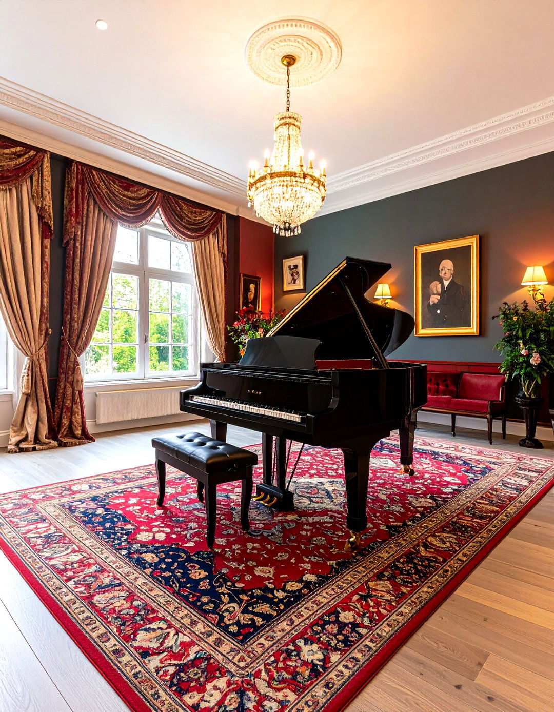 Classical Inspired Music Room Salon for Piano Practice - 25 music room ideas