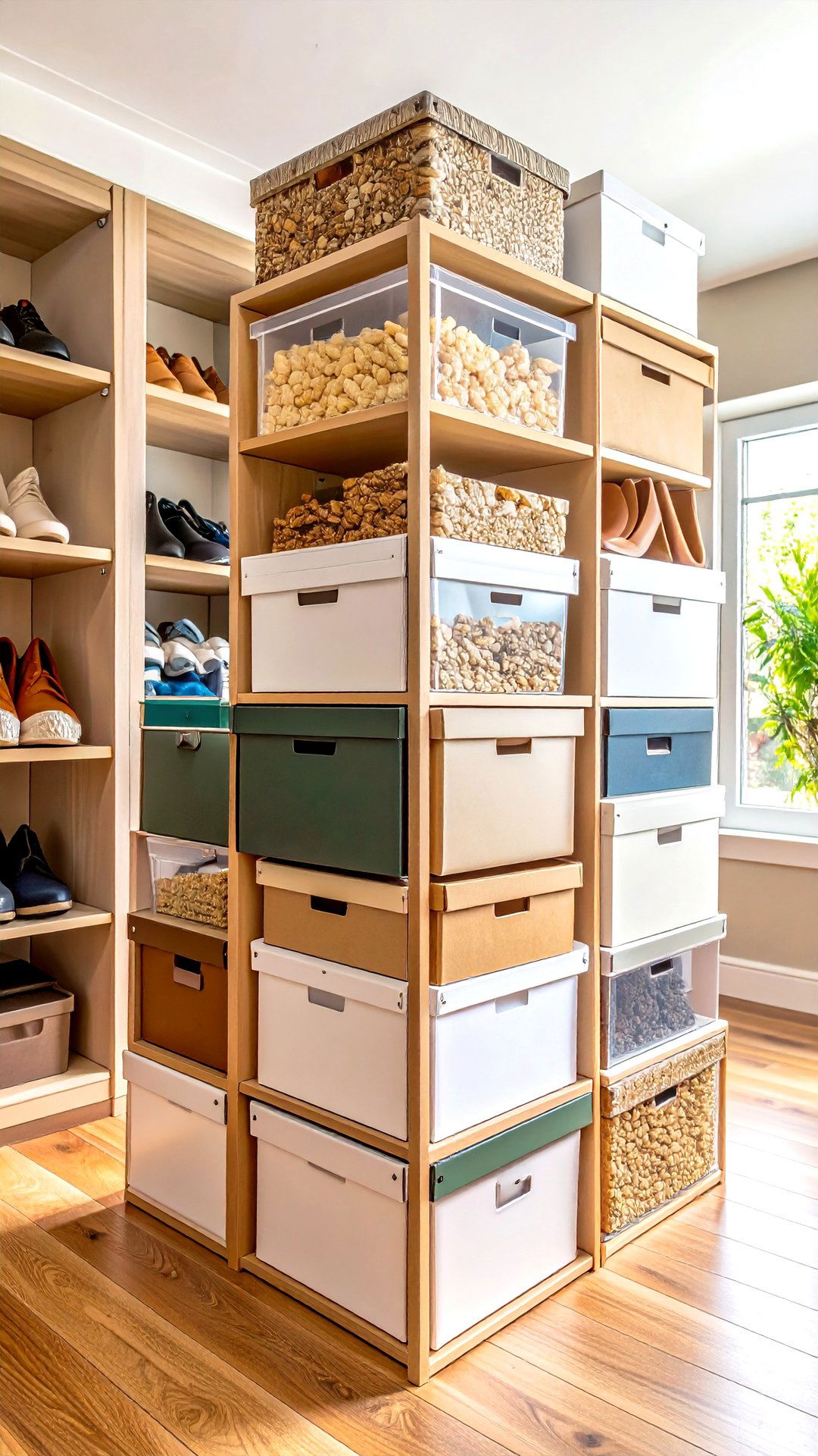 Clear Stackable Shoe Boxes for Visible Clothes Storage - 25 clothes storage ideas