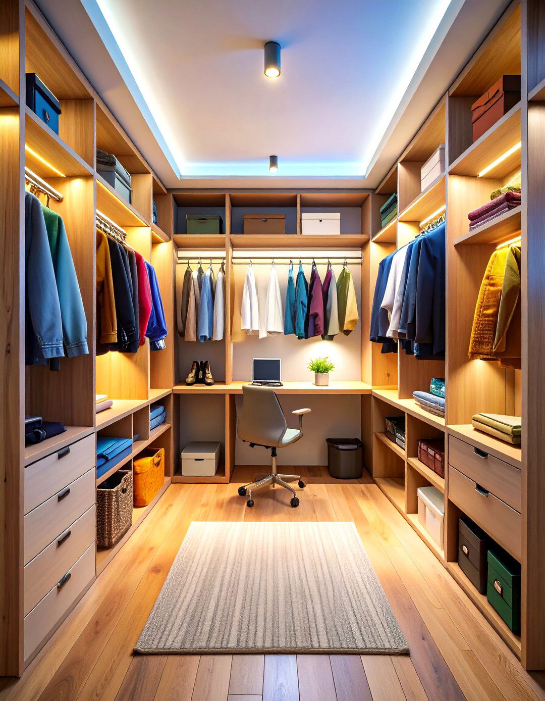 Closet Office Cloffice Shelves Hide Work at Night - 25 office storage ideas