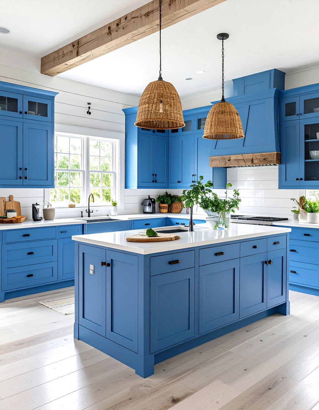 Coastal Blue Cabinets - 25 painting kitchen cabinet ideas