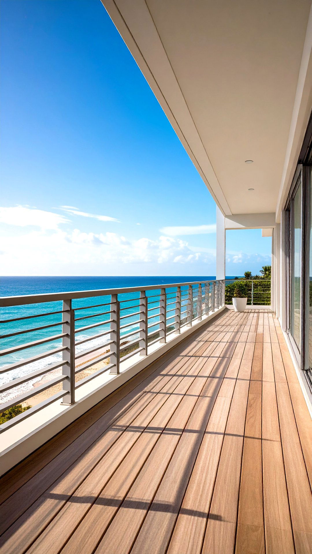 Coastal Breeze Cantilever Balcony with Louvers - 25 cantilever balcony ideas