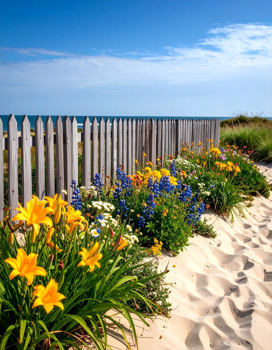 Coastal Flower Bed with Salt Tolerant Plants - 25 flower bed ideas