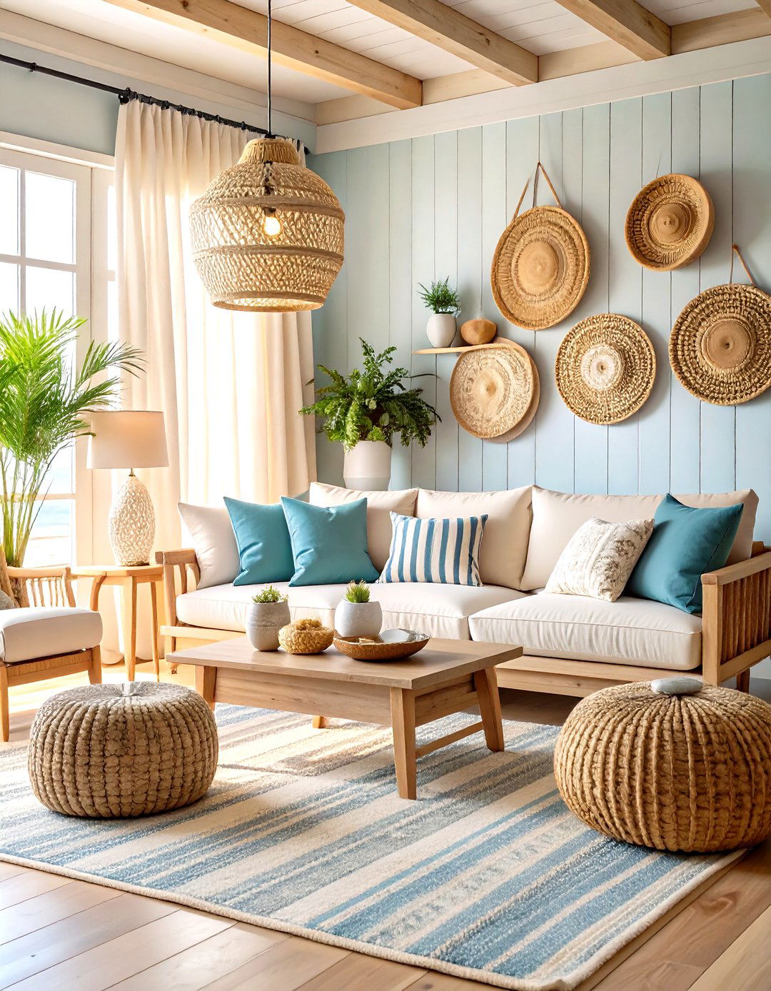 Coastal Neutrals Bring Breezy Ease to a Living Room - 25 neutral living room ideas