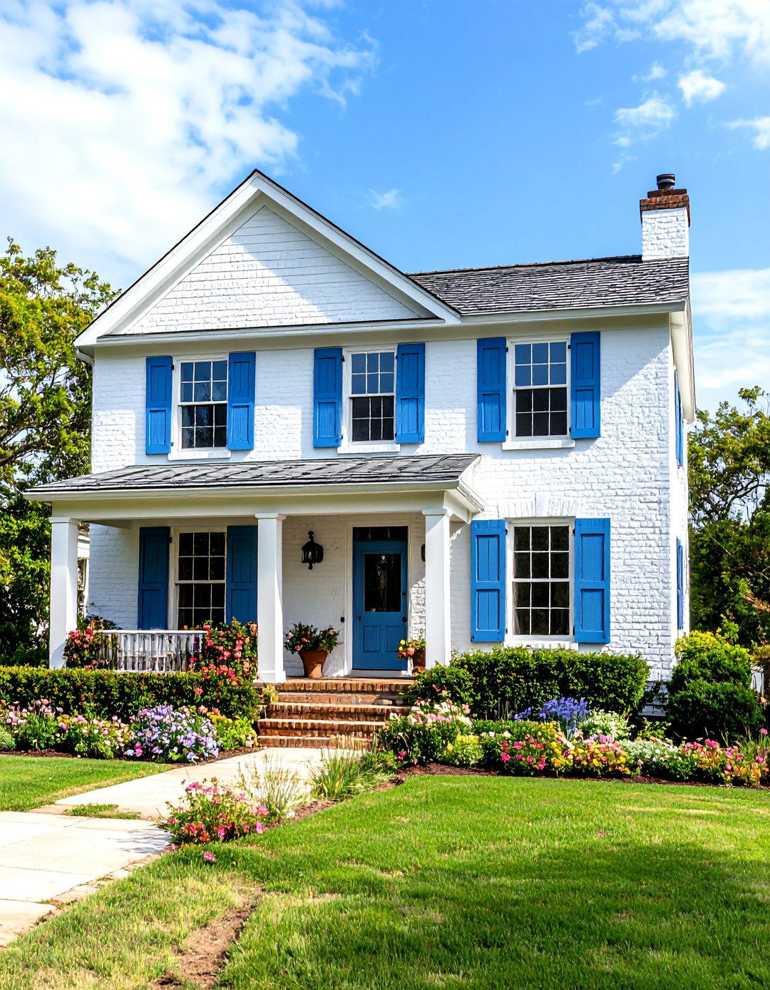 Coastal Whitewashed Brick House - 25 painted brick houses