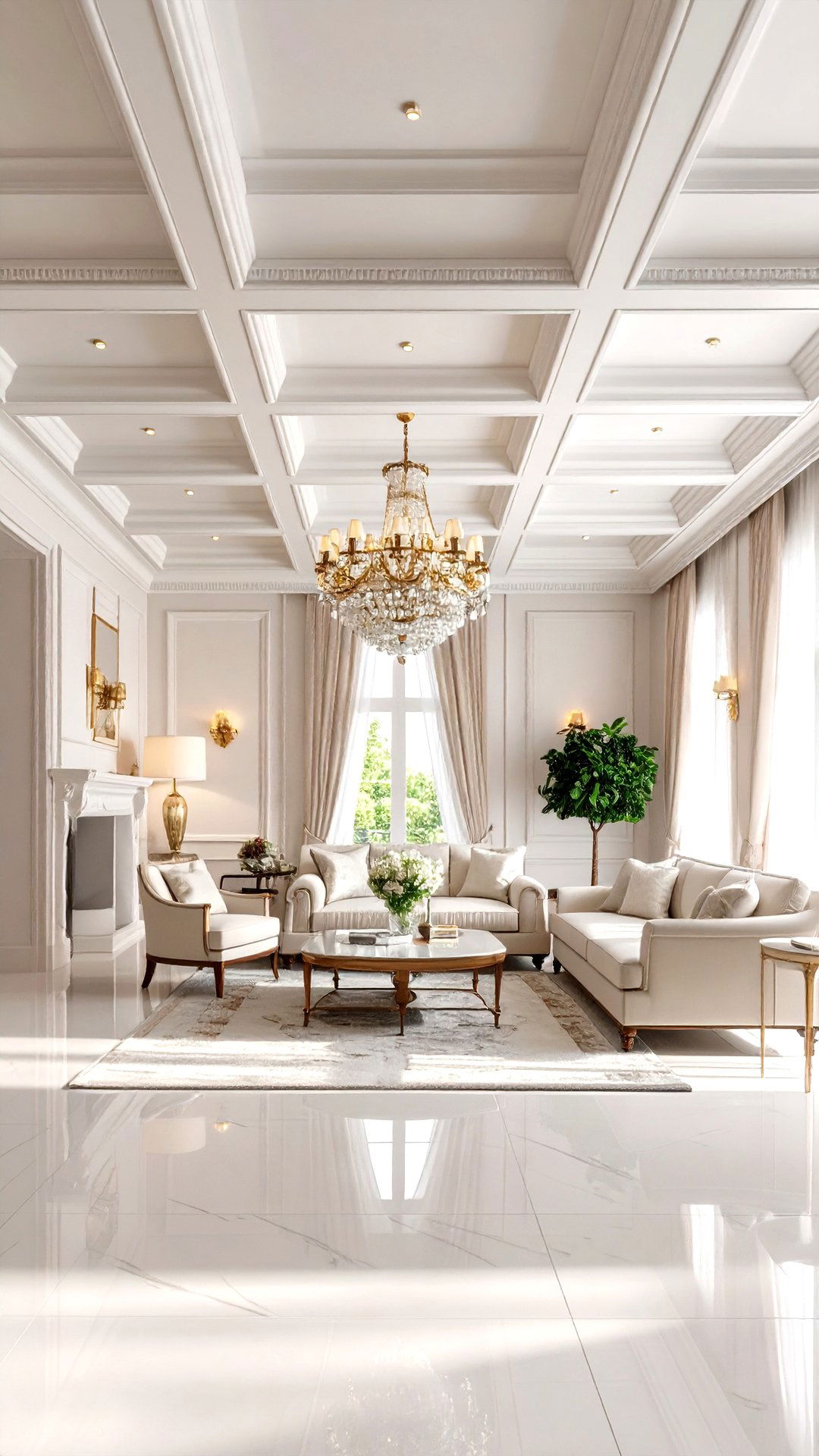 Coffered Accent Ceiling Adds Architectural Depth - 25 accent ceiling ideas