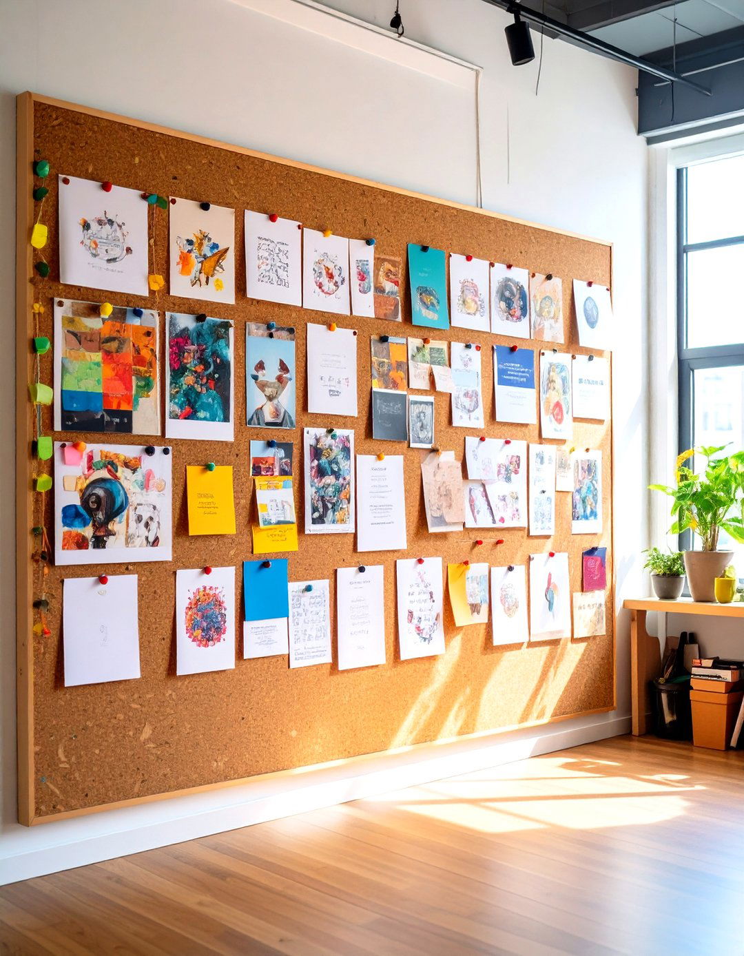 Collaborative Inspiration Wall for Community Spark - 25 art room ideas