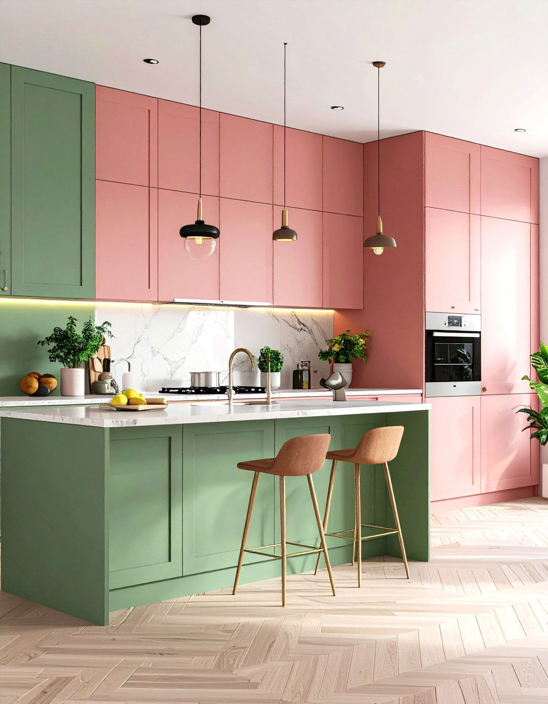 Color Block Accent Wall Energizes the Galley Kitchen - 25 galley kitchen ideas