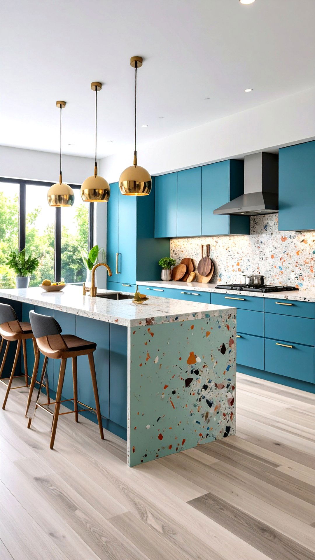 Color Block Terrazzo Concrete Countertop Zones - 25 concrete countertop ideas