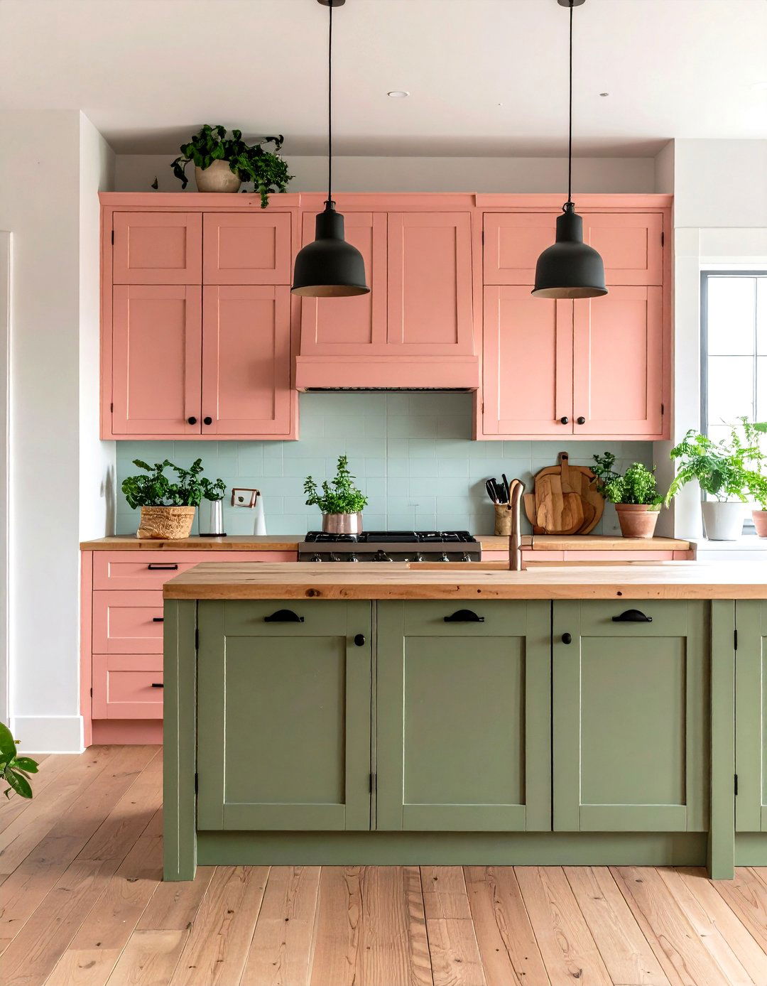 Color Blocked Cabinets Bring Artistry to a Boho Kitchen - 25 boho kitchen ideas
