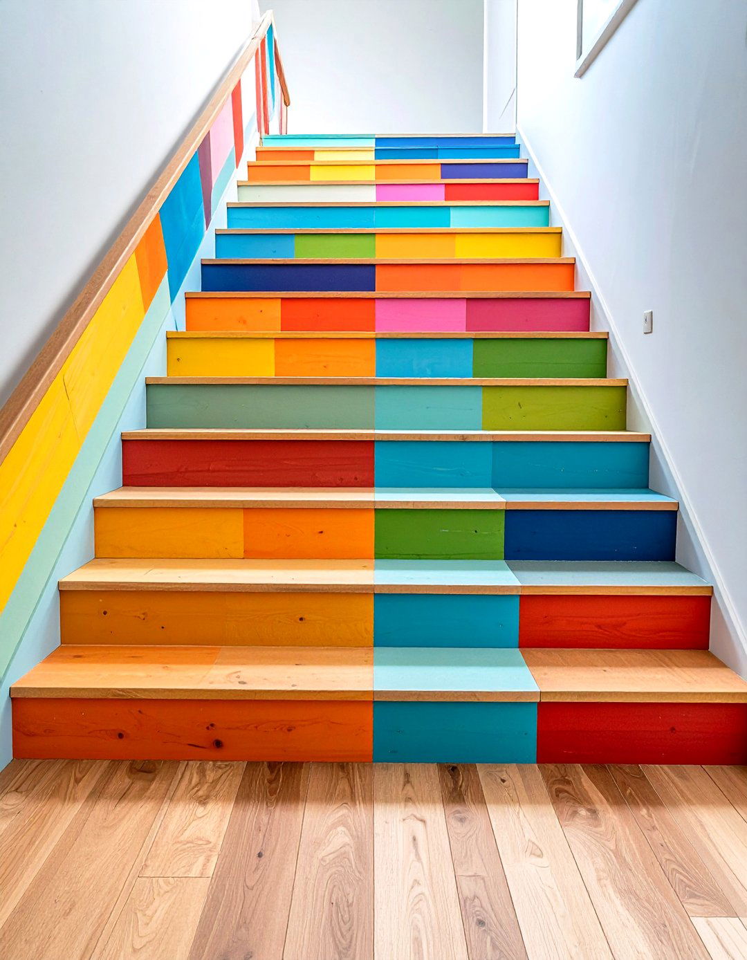 Color Blocked Painted Stairs for Instant Drama - 25 painted stair ideas