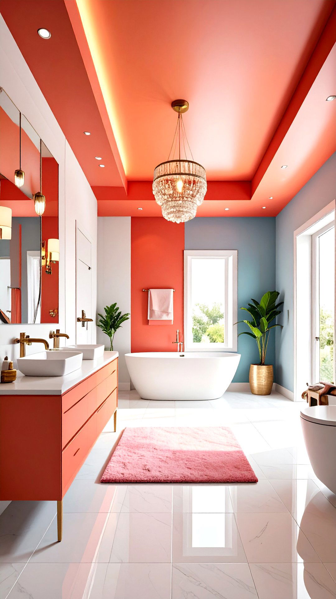 Color Drenched Accent Ceiling and Walls Unite Space - 25 accent ceiling ideas