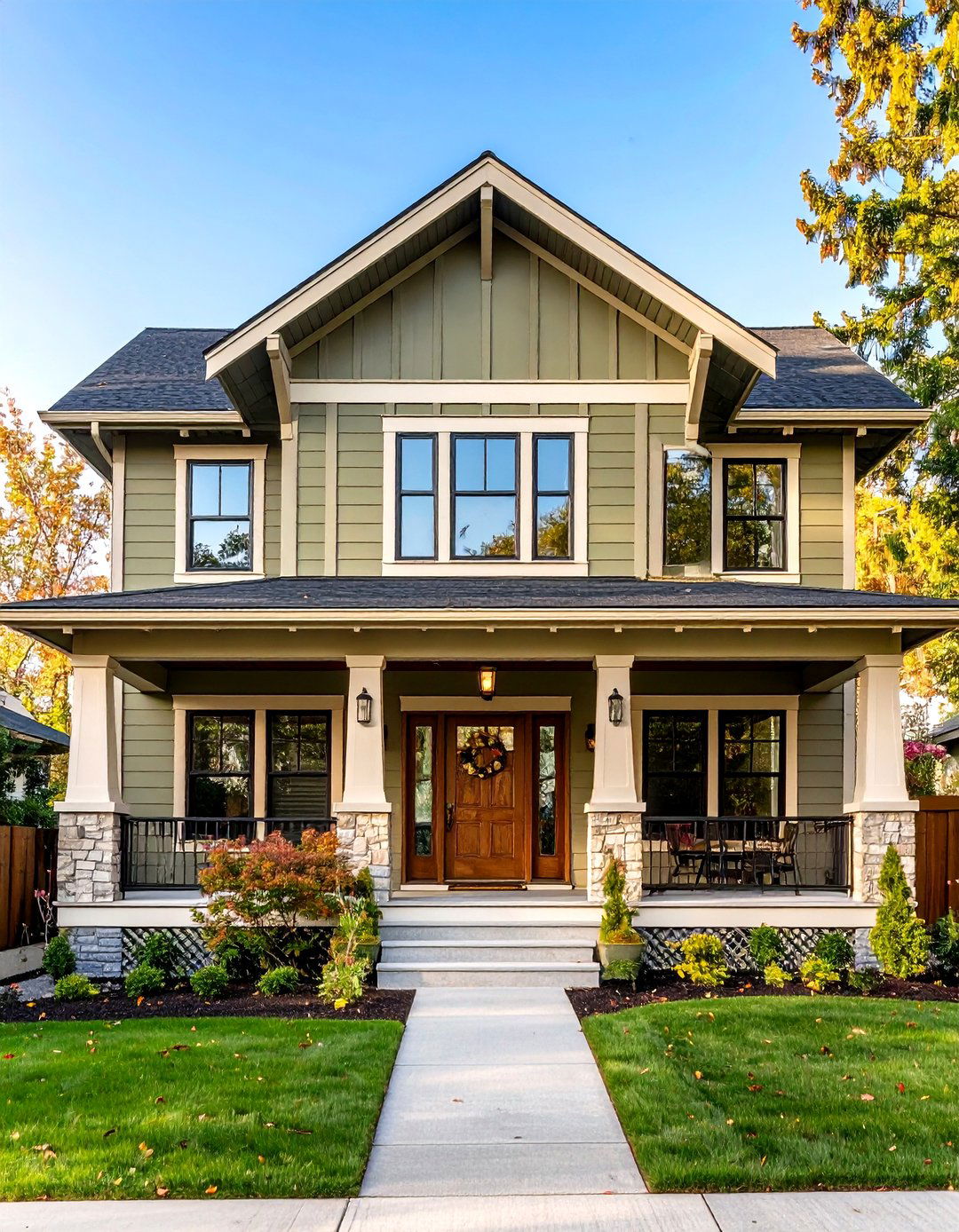 Color Drenched Statement One Olive Hue Many Surfaces - 25 olive green house exterior ideas