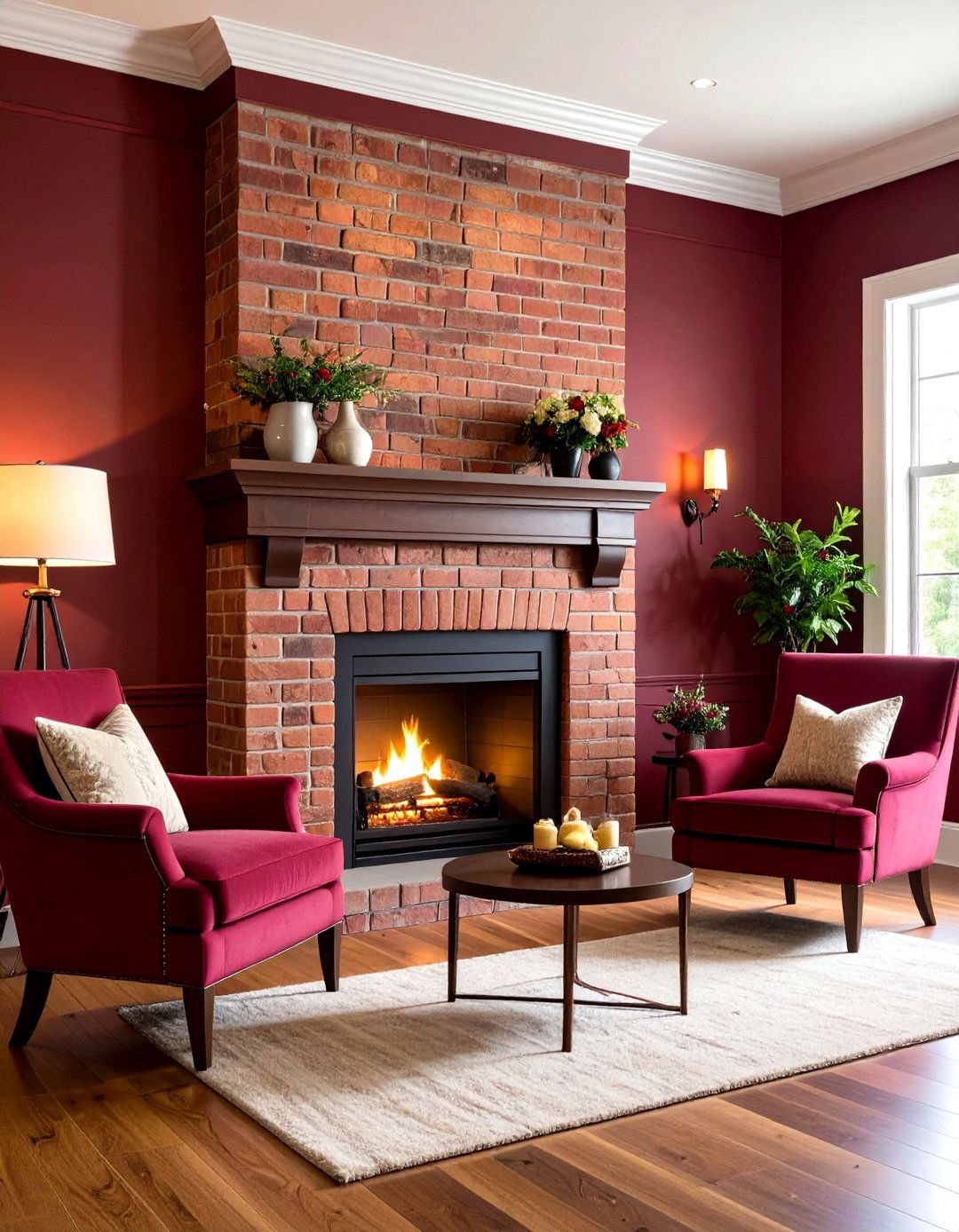 Color Drenching Monochrome Fireplace Wall - 25 painted brick fireplace ideas