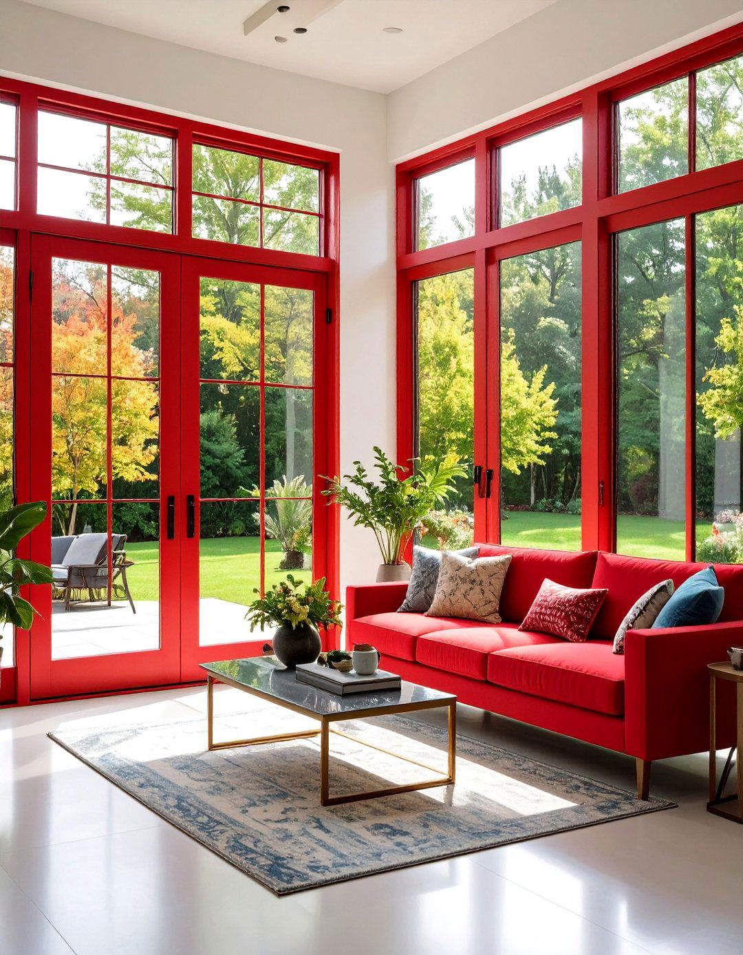 Color Pop Fiberglass Patio Door for Instant Personality - 25 patio door ideas