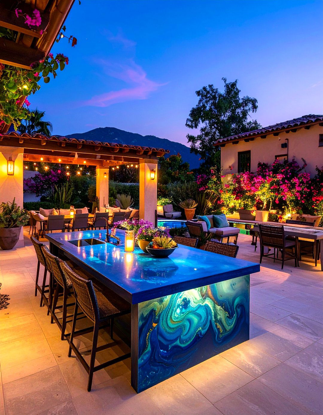 Color Stained Concrete Countertop for a Bold Statement - 25 outdoor kitchen countertop ideas