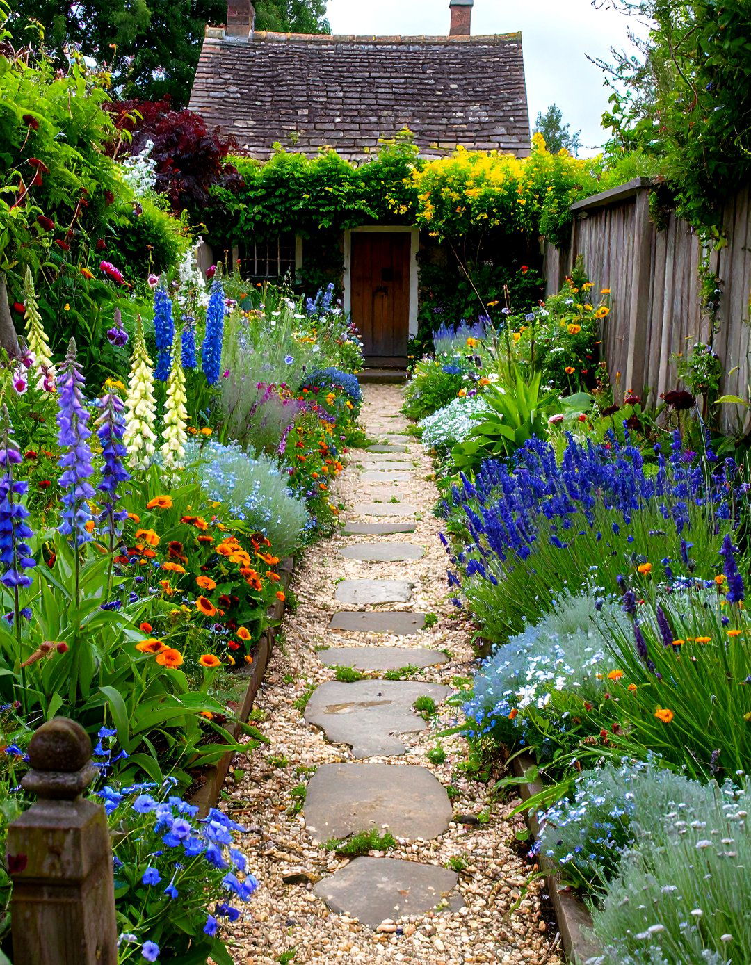Color Themed Cottage Flower Bed Burst - 25 flower bed ideas