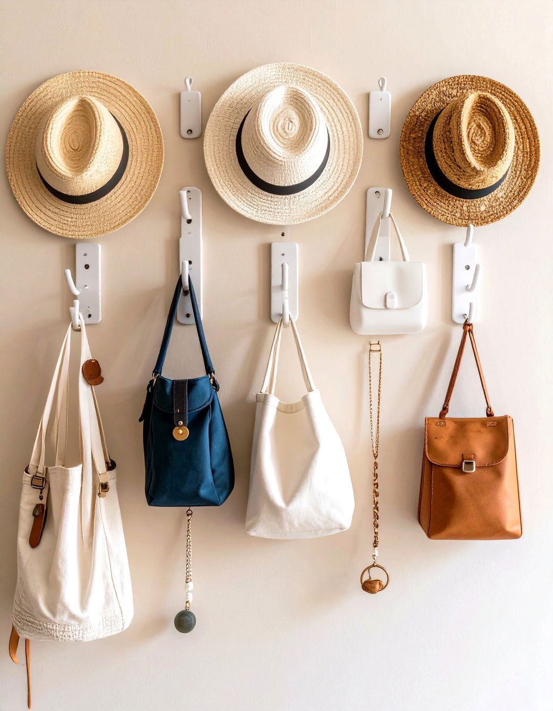 Command Hooks Turn Dorm Room Walls into Storage Gold - 25 minimalist dorm room ideas