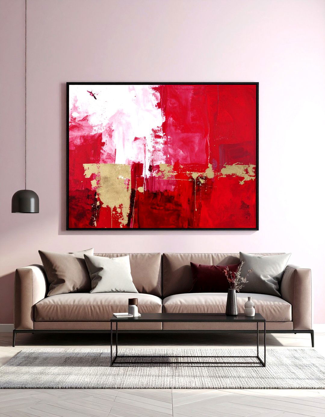 Commissioned Ruby Inspired Artwork for the Living Room - 25 40th wedding anniversary gift ideas