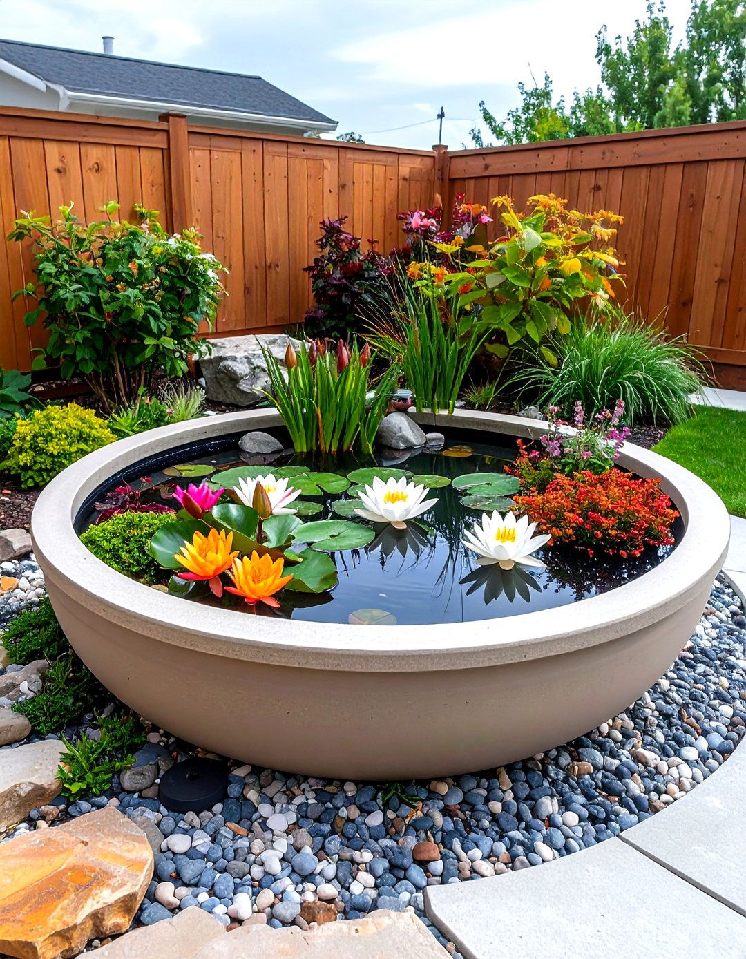 Compact Container Pond on the Patio - 25 backyard pond ideas