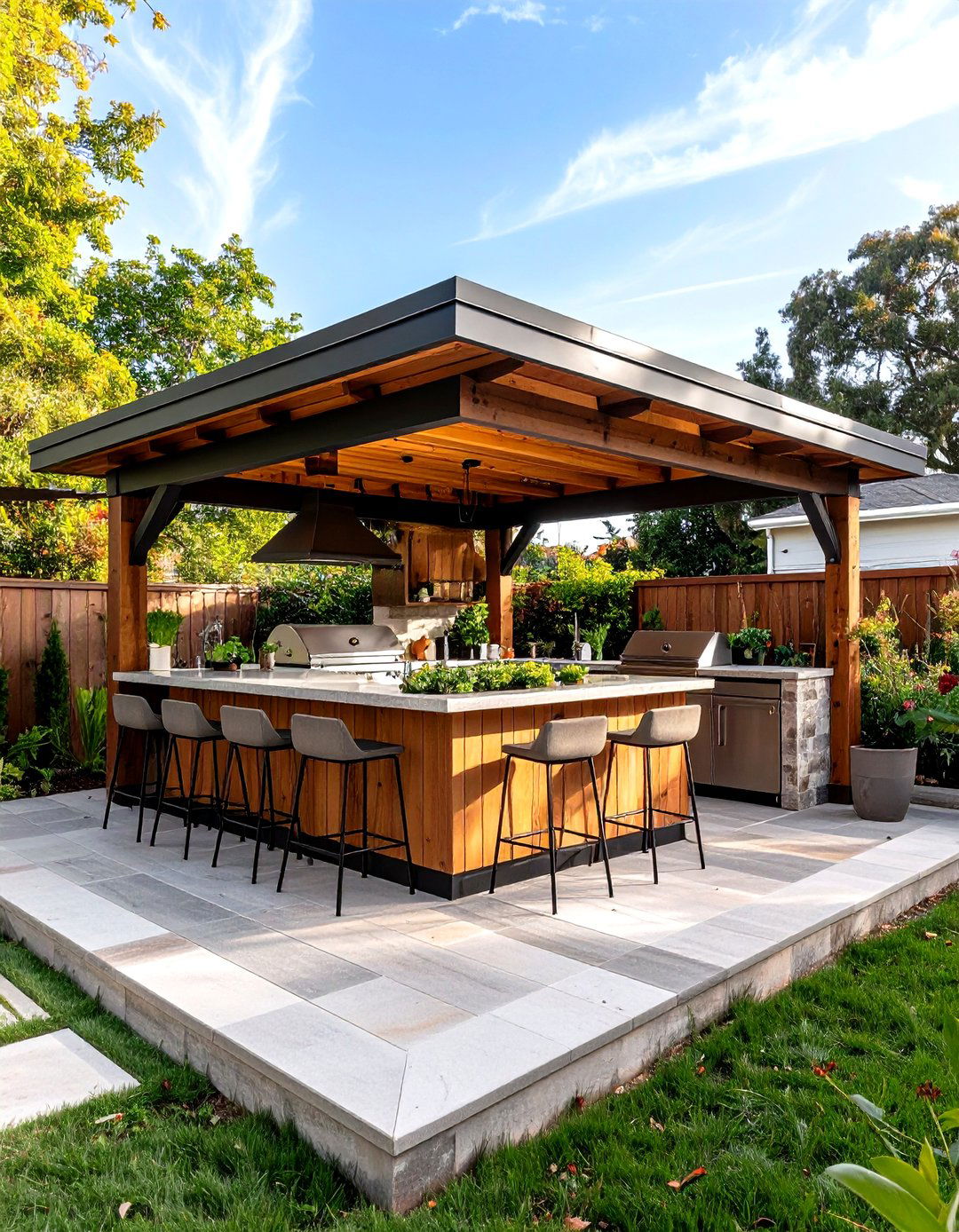 Compact Corner Outdoor Kitchen Gazebo Maximizes Small Yards - 25 outdoor kitchen with a gazebo ideas