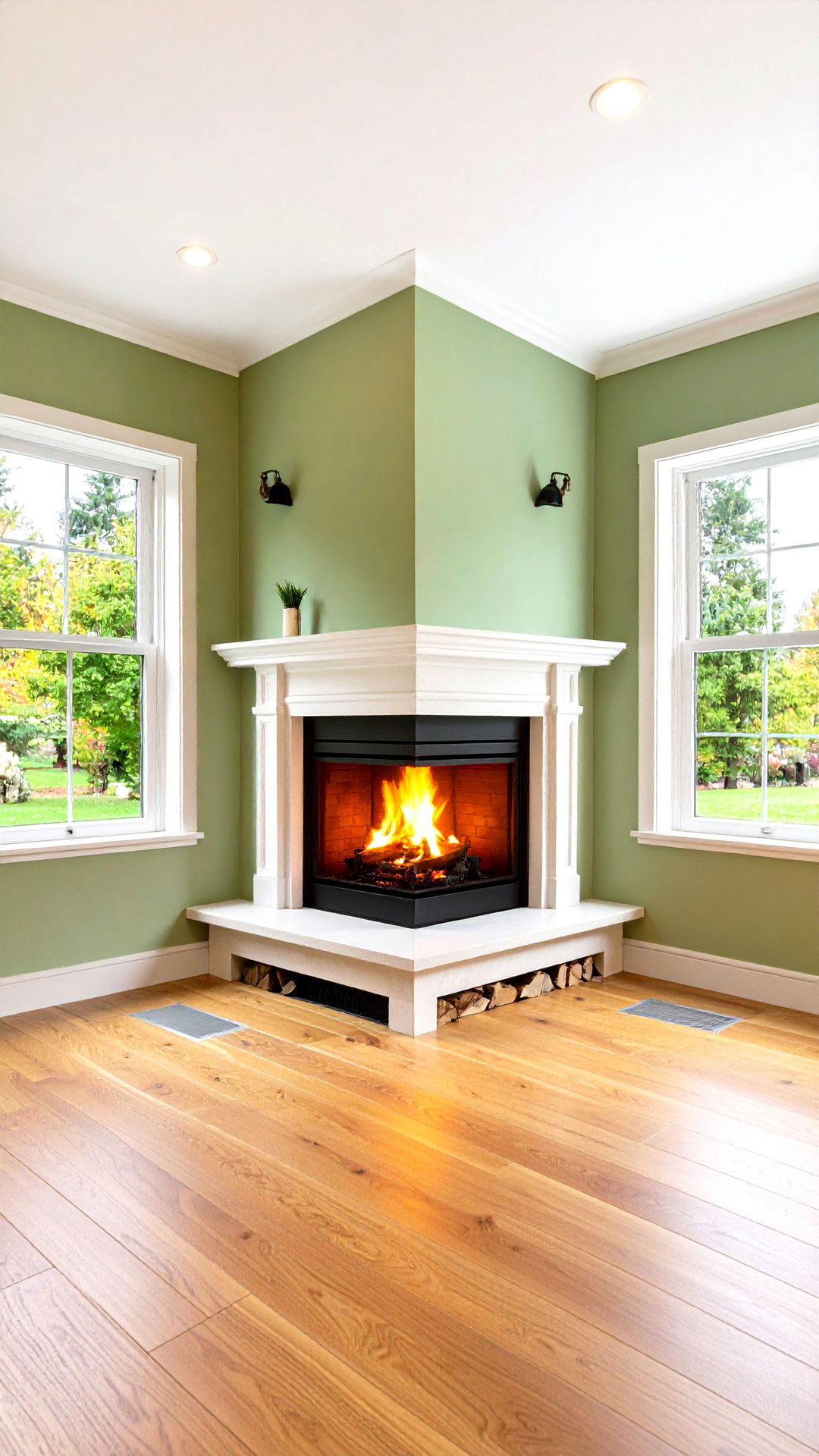 Compact Corner Sided Fireplace for Small Homes - 25 3 sided fireplace ideas