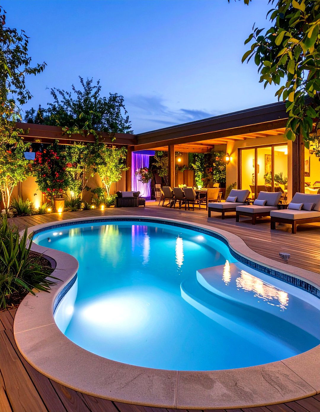 Compact Courtyard Lagoon Design - 25 lagoon pool ideas
