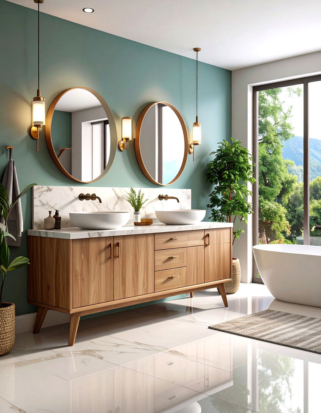 Compact Inch Wood Vanity Maximizes Powder Room Style - 25 Wood Bathroom Vanity Ideas
