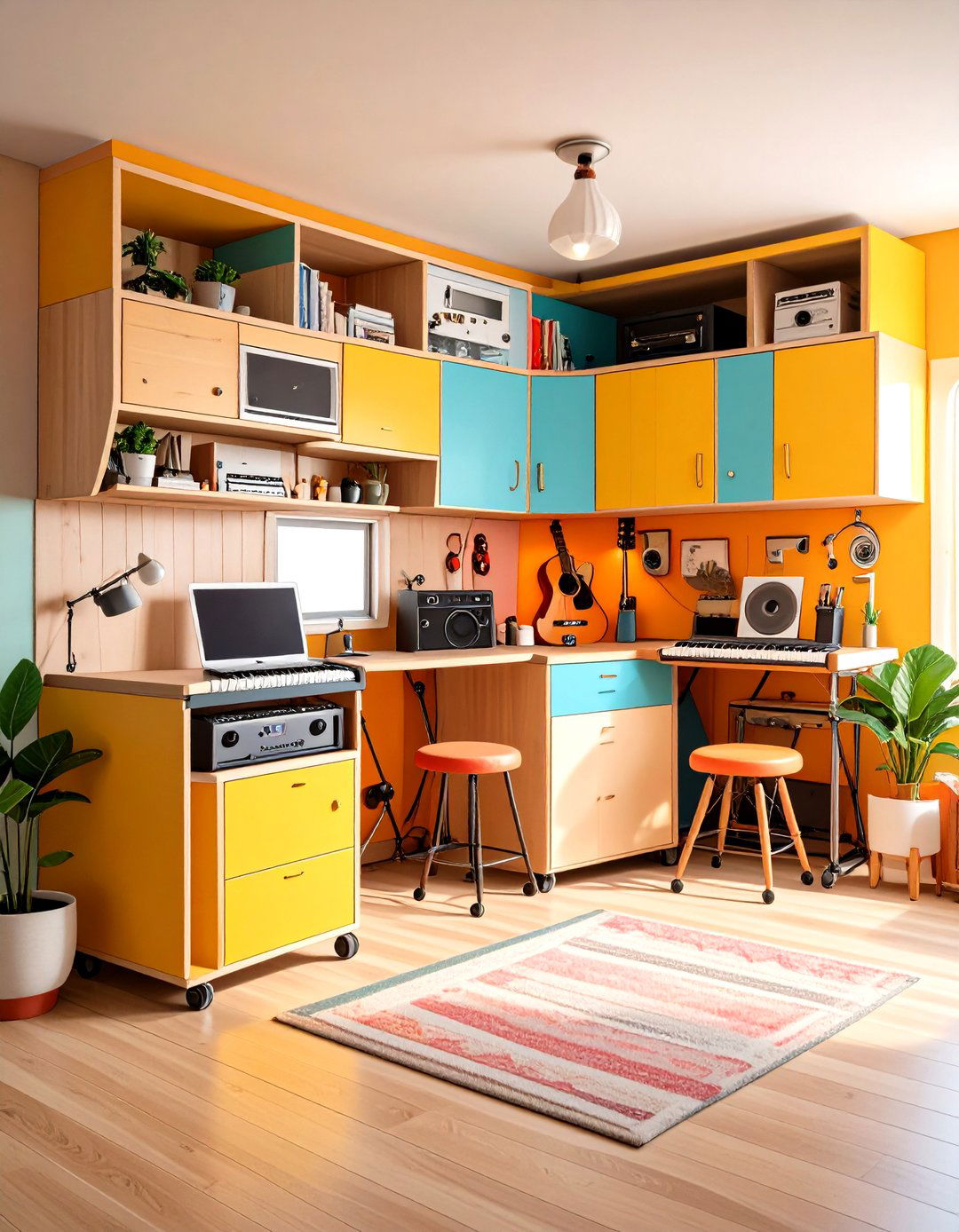 Compact Mobile Music Room with Foldaway Furniture - 25 music room ideas