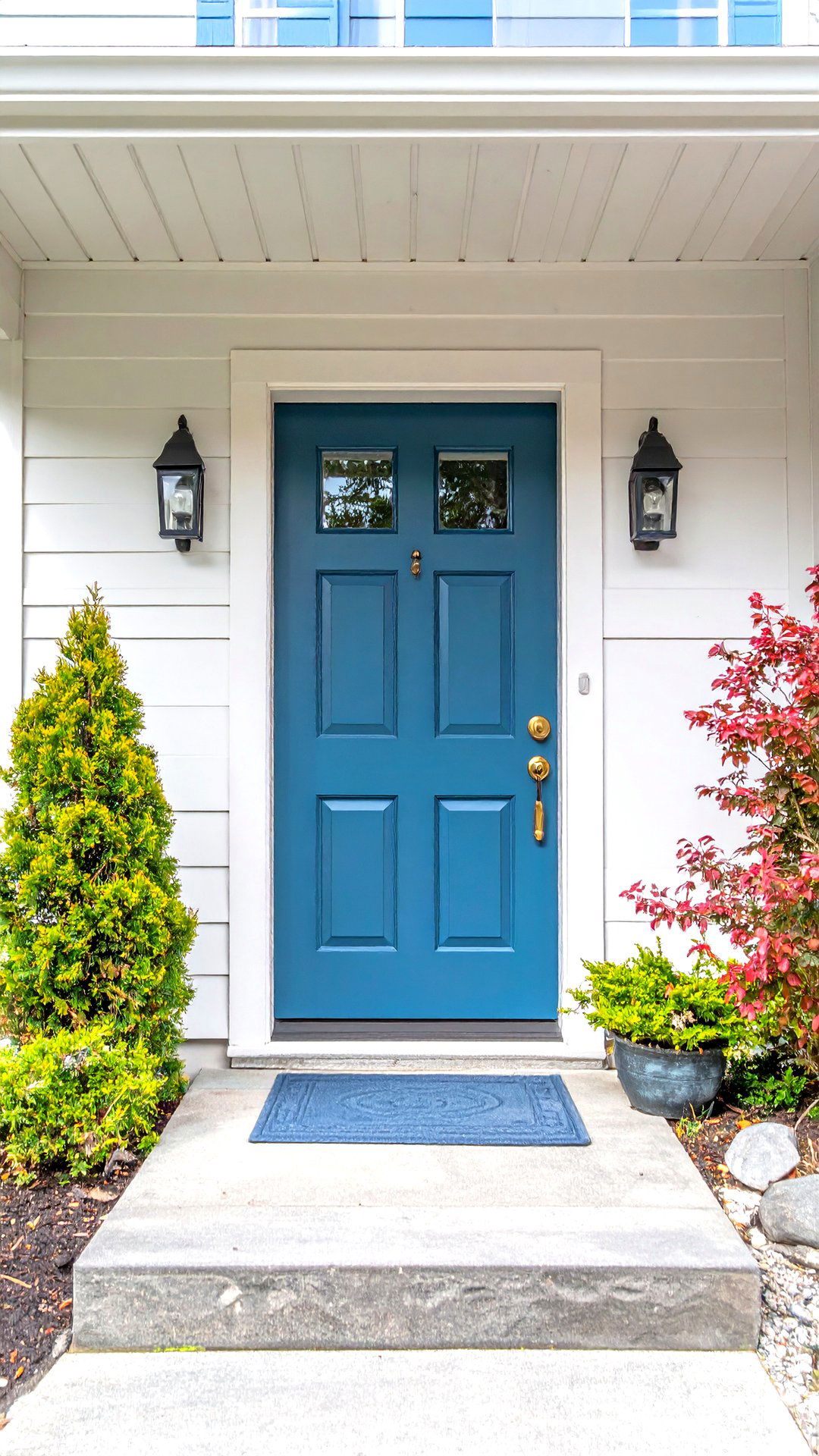 Compass Blue Cedar Front Door - 25 cedar front door colors ideas