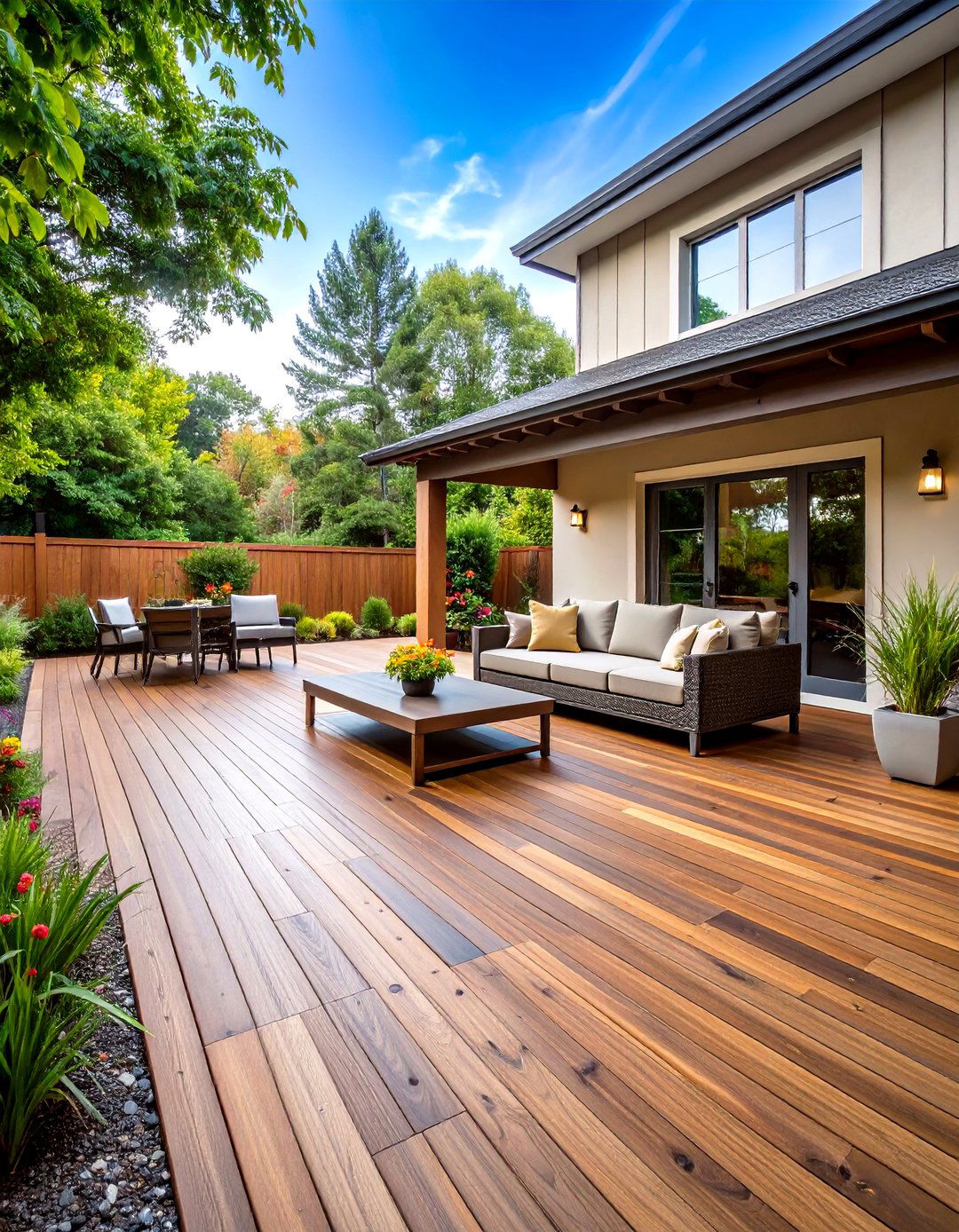 Composite Decking Forms a Low Maintenance Base - 25 outdoor living room ideas