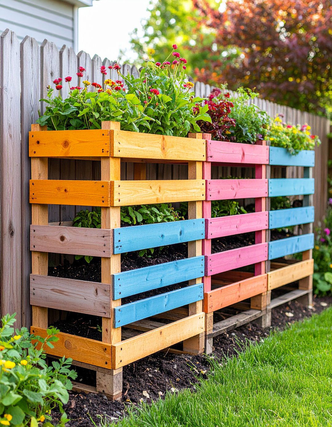 Compost Bin Pallet Fence Section - 25 pallet fence ideas
