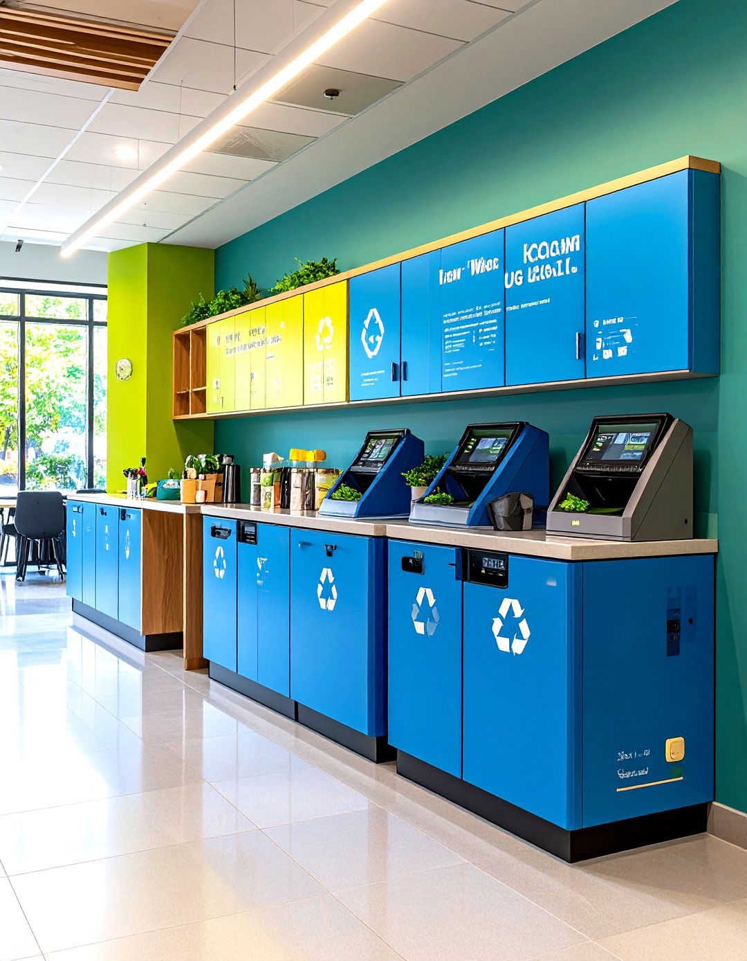 Compost and Recycling Office Kitchen Center - 25 office kitchen ideas
