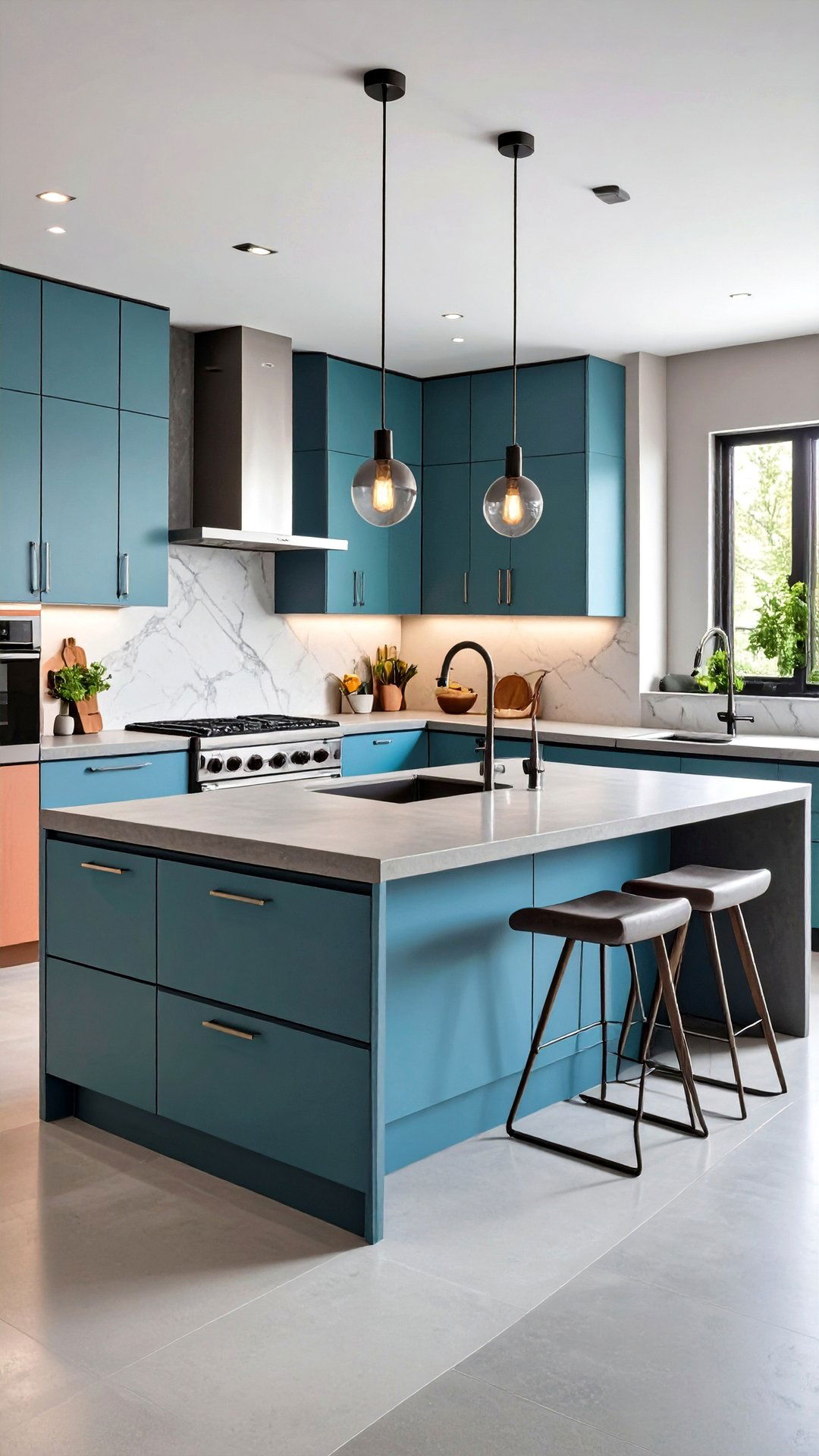 Concrete Countertop with Built In Drain Grooves - 25 concrete countertop ideas