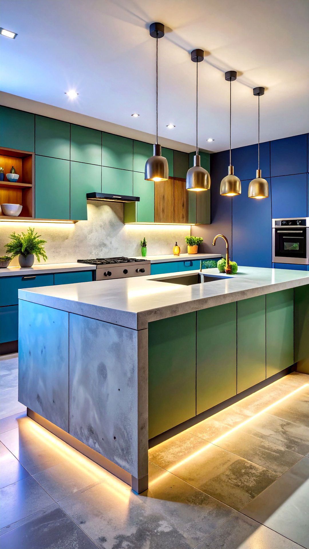 Concrete Countertop with Sculpted Backsplash Continuity - 25 concrete countertop ideas