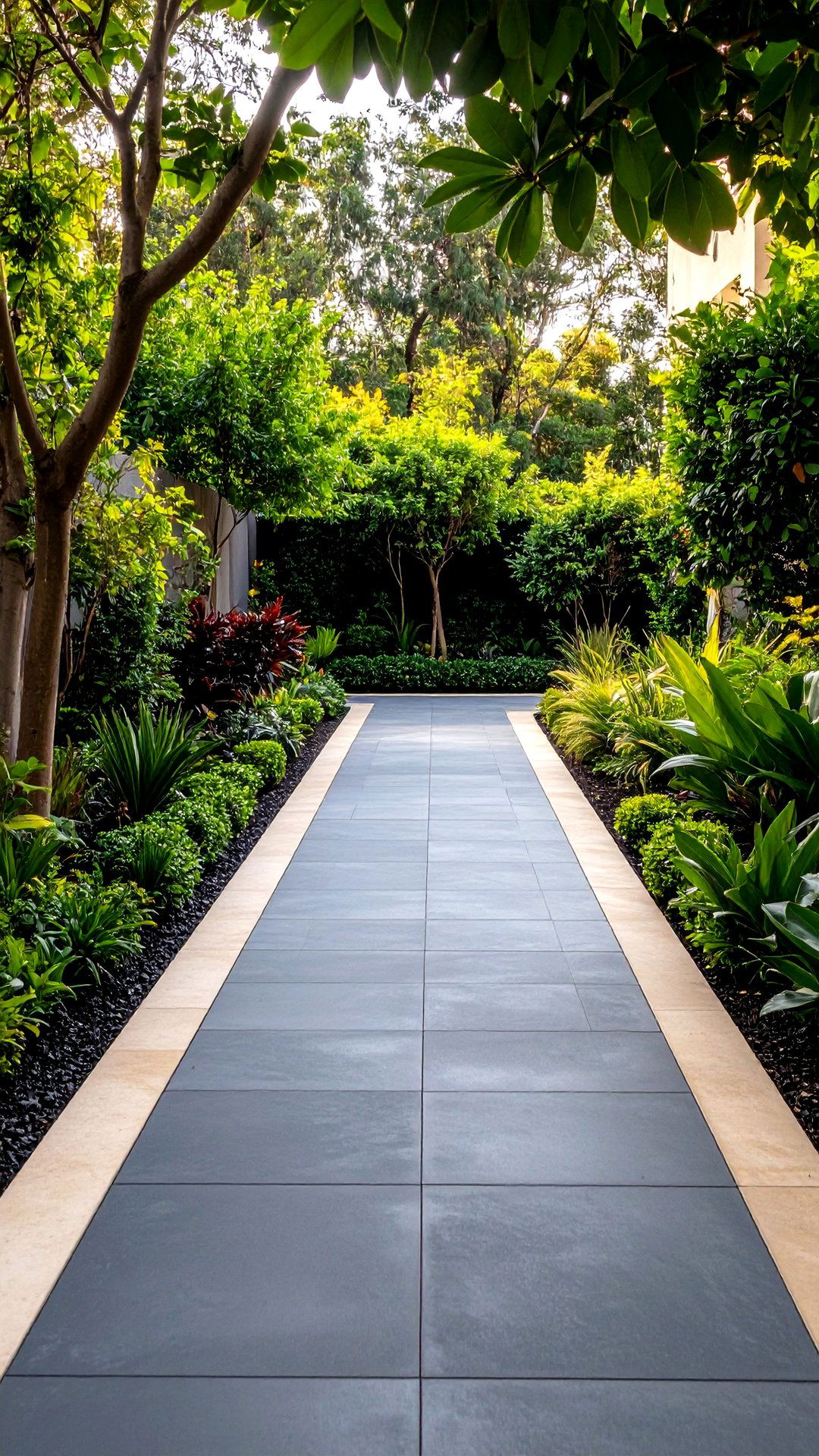 Concrete Walkway with Contrasting Edging - 25 concrete walkway ideas