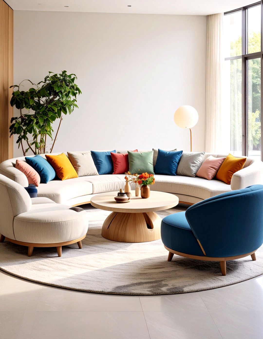 Consider a Curved Sofa Conversation Circle Parlor Room - 25 parlor room ideas