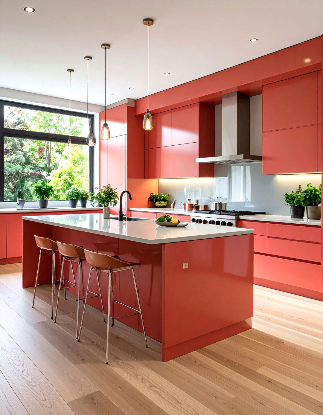 Consistent Finishes Unite Kitchen and Living Areas - 25 minimalist kitchen ideas