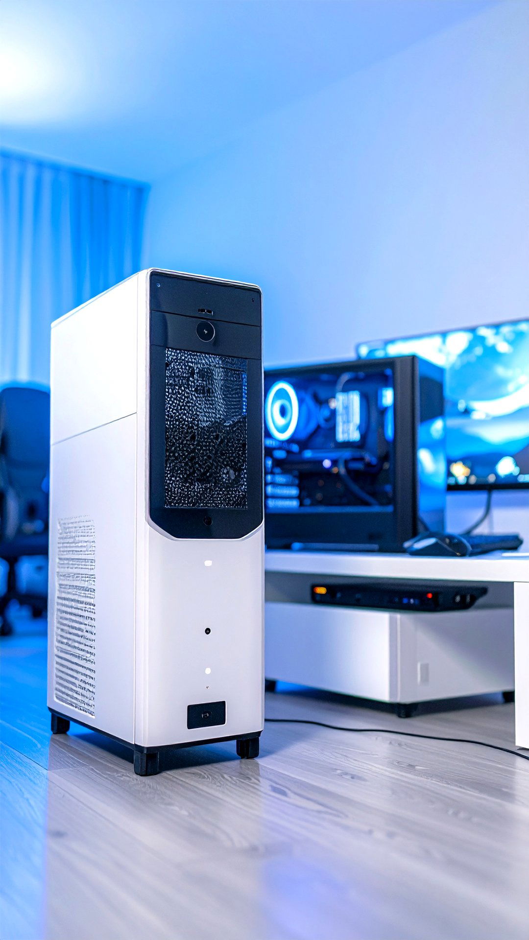 Console Synergy in a White Gaming Setup - 25 all white gaming setup ideas