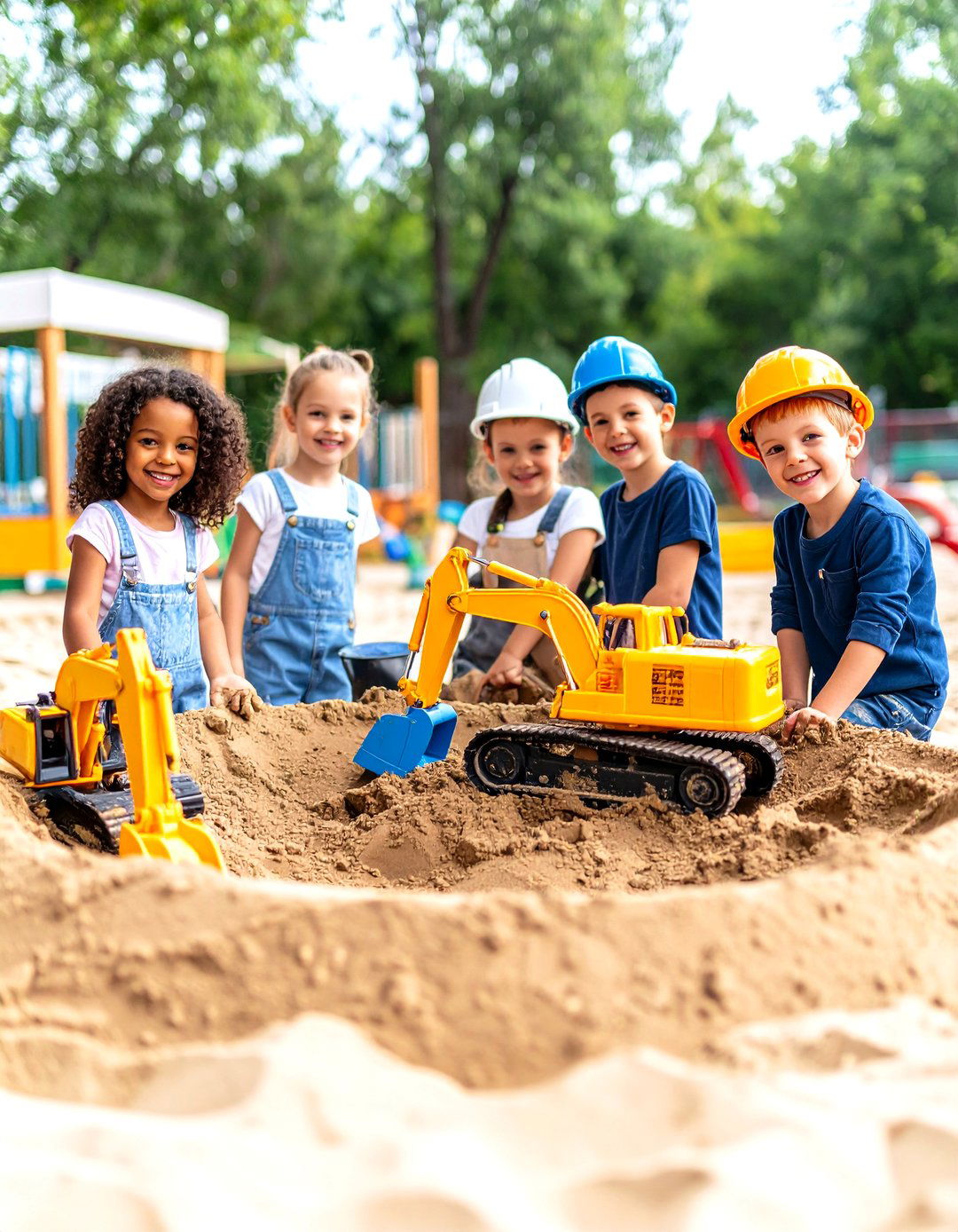 Construction Site Sand Pit - 25 eyfs outdoor area ideas