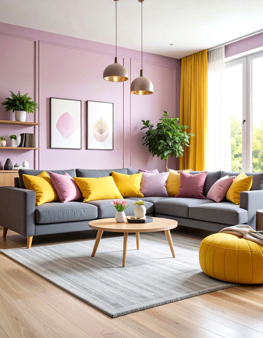 Contrast Light and Bold Pastel Hues - 25 pastel living room ideas
