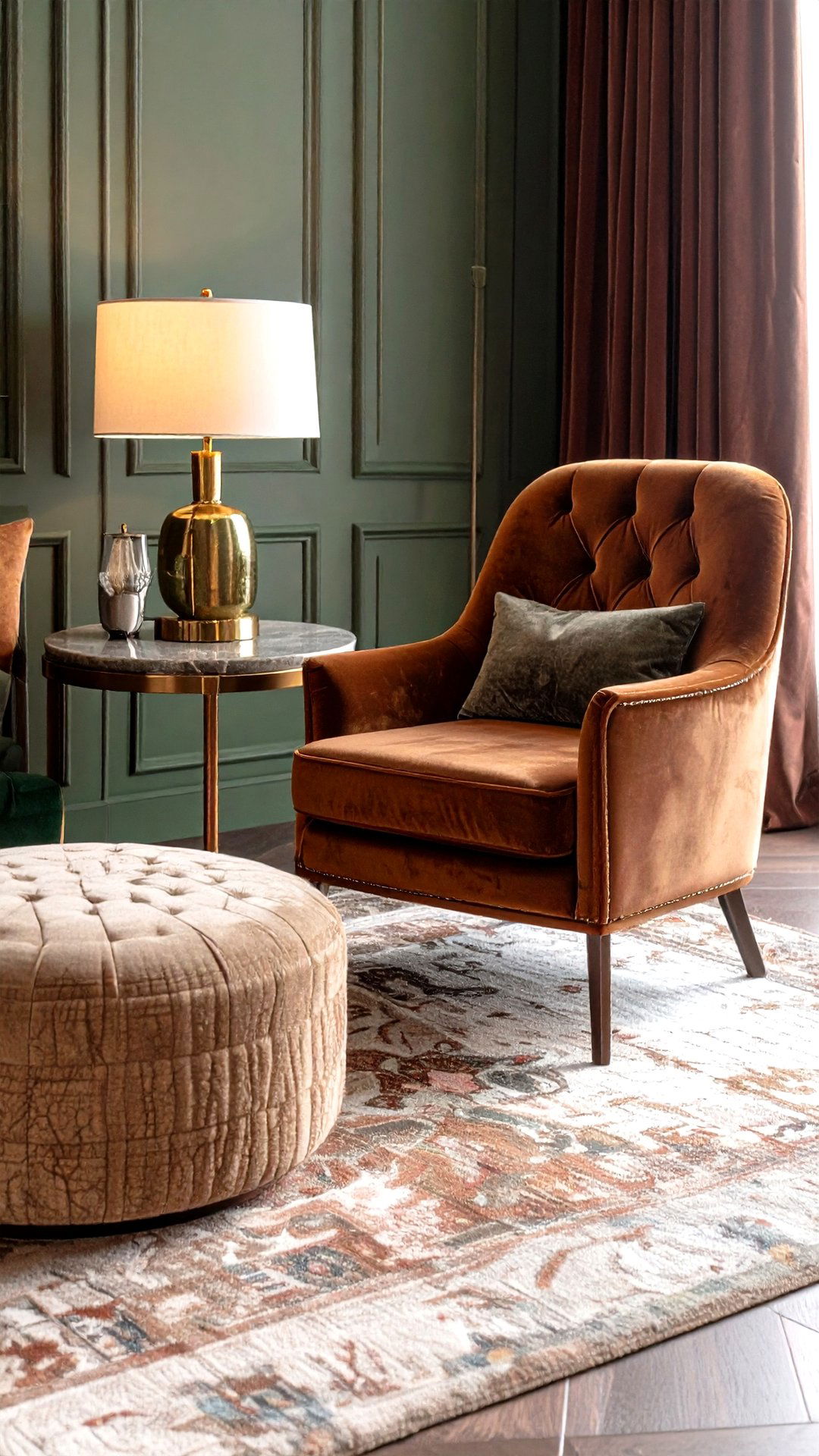Contrast Stone and Velvet Textures for Tactile Asymmetrical Balance - 25 asymmetrical balance interior design ideas